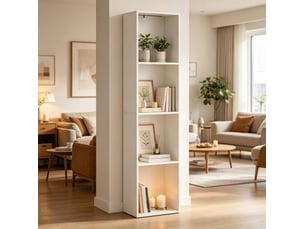 Bibliotheque coloris  blanc  MAISENTIEL  - 29 cm x 170 cm