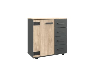 Commode 4 tiroir(s)    DELADECO  coloris beige largeur 81 cm