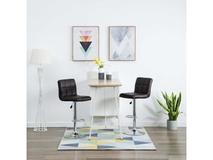 Lot de 2 tabouret de bar, chaise de bar marron similicuir shl32034