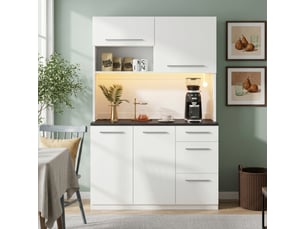 Buffet 4 porte(s)  3 tiroir(s) <strong></strong> <strong>evarich</strong> - 120 cm coloris blanc 