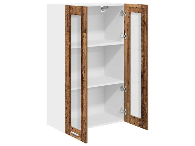 Meuble de rangement cuisine, armoire suspendue bois ancien 60x31x100cm shl7669 - Conforama E