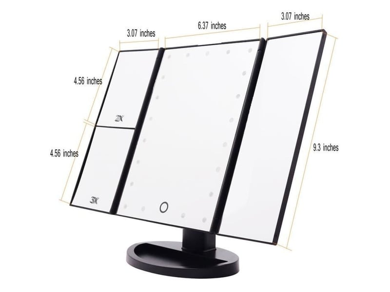  Miroir maquillage led 21 lampes 3 niveaux luminosite triple grossissement 2x 3x controle tactile  - Conforama C