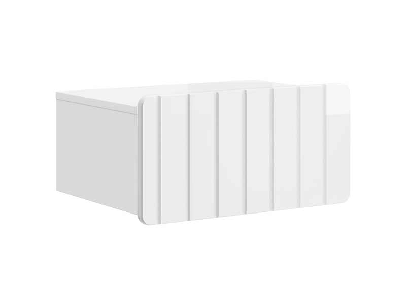  Table de chevet - cabinet de chevet - table de nuit mural 2 pc blanc brillant 49 x 34,5 x 24 cm  - Conforama D