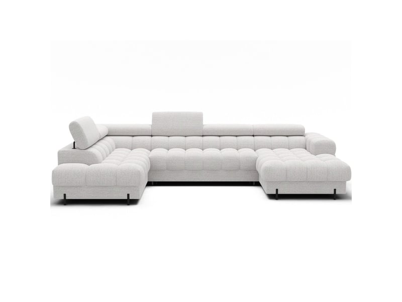  Canapé panoramique convertible blanc angle gauche feraria 358x93x202cm  - Conforama A