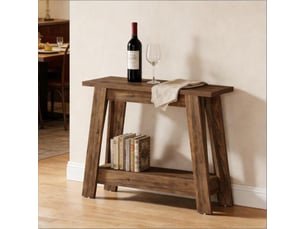 Console avec 2 étagères ouvertes style rustique pour entrée ou salon en bois brun rustique 105 × 30 × 79,5 cm