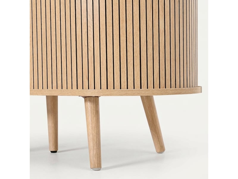 Buffet salle à manger 150 cm avec portes coulissantes, meuble en mdf naturel - Conforama E
