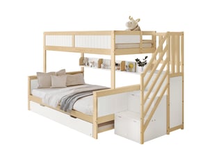 Lit superposé 90x200 cm WISHDOR coloris blanc