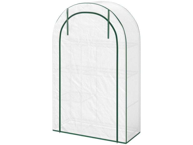  Mini serre à 4 niveaux avec bâche en plastique, portable, porte enroulable, 100 x 45 x 160 cm, blanche  - Conforama B