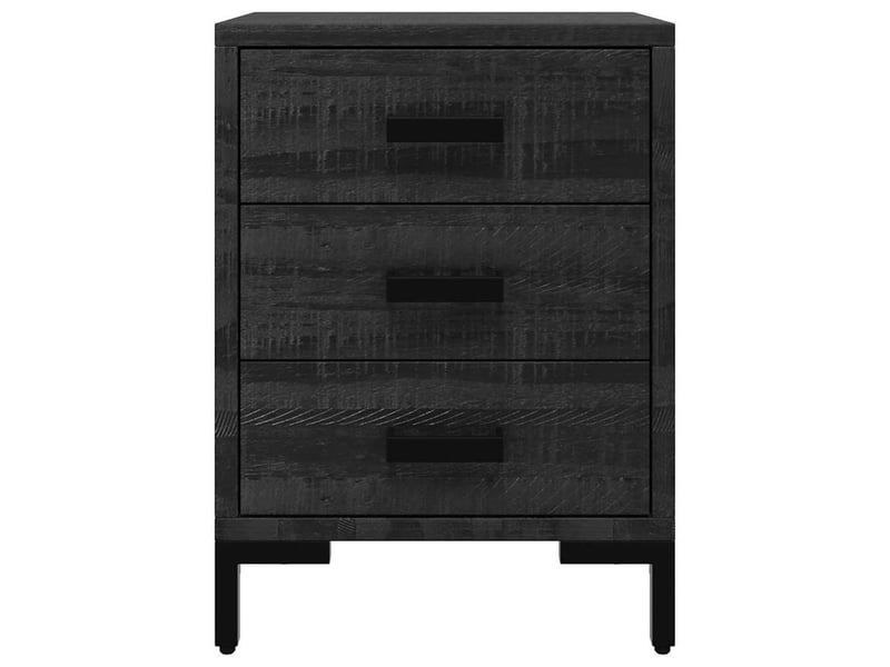  Lot de 2 tables de chevet - cabinet de chevet - table de nuit noir 40x30x55 cm bois de pin massif  - Conforama D
