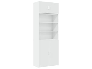 Buffet - armoire de rangement blanc 80x42,5x225 cm bois d'ingénierie