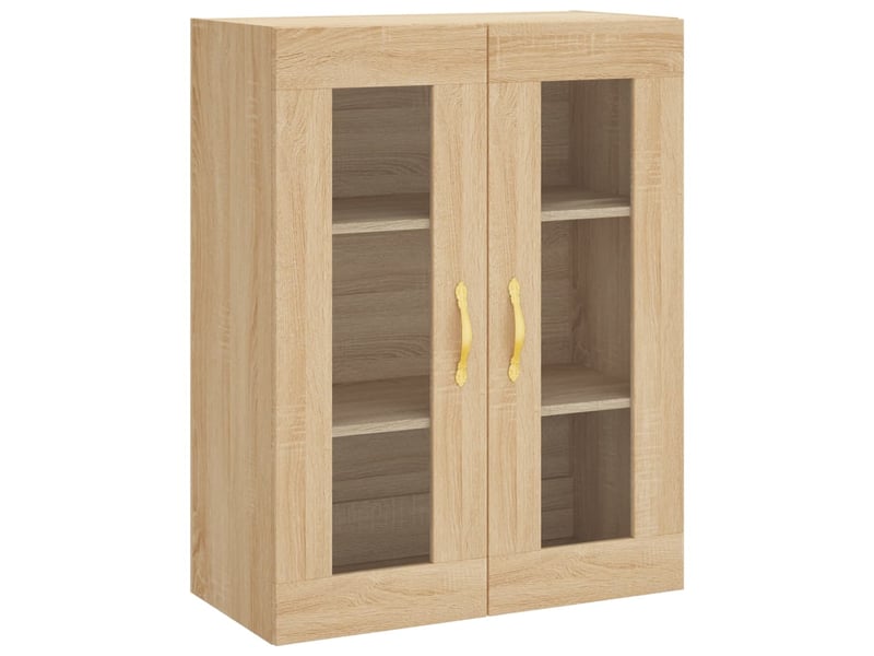  Buffet haut - bahut - meuble de rangement chêne sonoma 69,5x34x180 cm bois d'ingénierie  - Conforama D