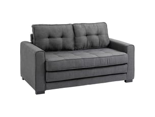 Canapé-lit convertible 2 places en tissu aspect lin gris 147,5 x 75 x 85 cm