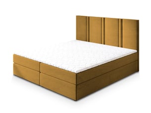 Lit avec rangement 160x200 cm <strong>MASSENO</strong>  <strong></strong> coloris jaune