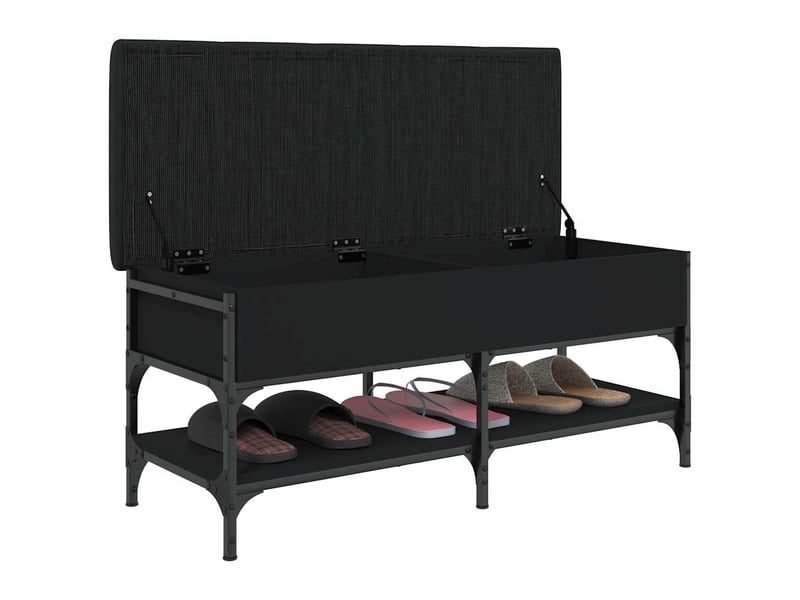  Banc à chaussures, banc de rangement noir 102x42x45 cm bois d'ingénierie  - Conforama D