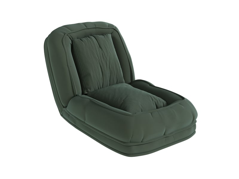  Canapé convertible modenvie pliable réglable 5 positions de 90 à 180 degrés avec 2 coussins pour adultes et animaux de compagnie vert en velours côtelé 180 x 90 x 26 cm  - Conforama A