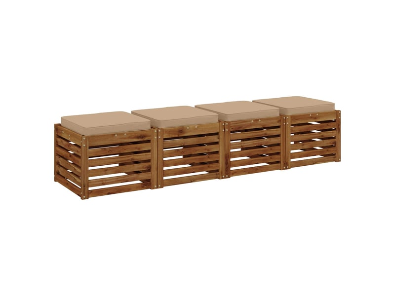 Lot de 4 coussins de siège, coussins d'assise vught 100 % polyester sable cf60738  - Conforama C