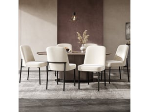 Chaises de salle à manger lot de 4 avec assise rembourrée  - pieds en métal, velours beige