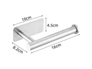 Enowelir porte papier toilette mural 2 pièces support adhésif carré sans poinçonnage argent noir 16 cm