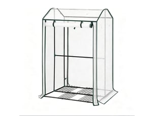 Serre de jardin 100x83x150 cm – blanche – porte zippée enroulable, 6 aérations et couverture pe 140 gm²