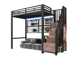 Lit mezzanine 90x200 cm <strong></strong>  <strong>Morn Vibe</strong> coloris noir