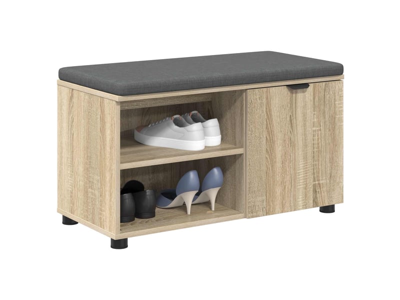  Banc d'entrée, banc interieur avec coussin chêne sonoma 80x38x46 cm shl77141  - Conforama C