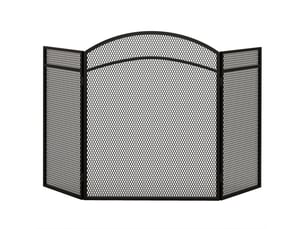 Pare-feu de cheminée noir en métal à 3 panneaux, pliable, 96x60 cm, protection du foyer