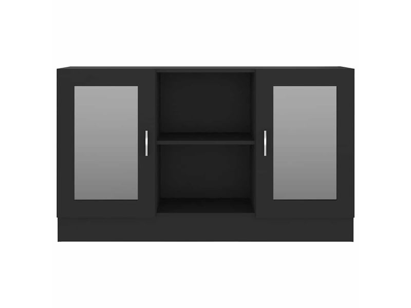  Buffet - armoire à vitrine noir 120x30,5x70 cm bois d'ingénierie  - Conforama E