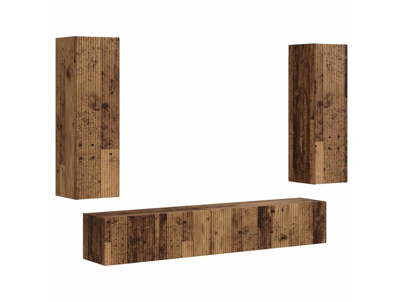  Ensemble meuble tv - banc tv - meuble de rangement 3 pcs bois ancien bois d'ingénierie  - Conforama A