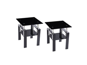 Table basse carré(e) coloris noir FLORAGRACE 