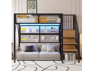 Lit mezzanine 90x200 cm <strong></strong>  <strong></strong> coloris noir