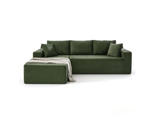 Canapé droit fixe 4 places Tissu vert