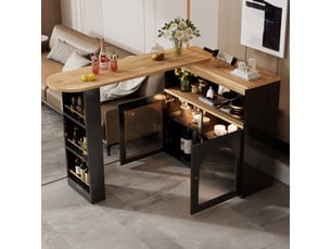 Bar coloris noir <strong>MERAX</strong> <strong>table de bar noir</strong> - 138 cm