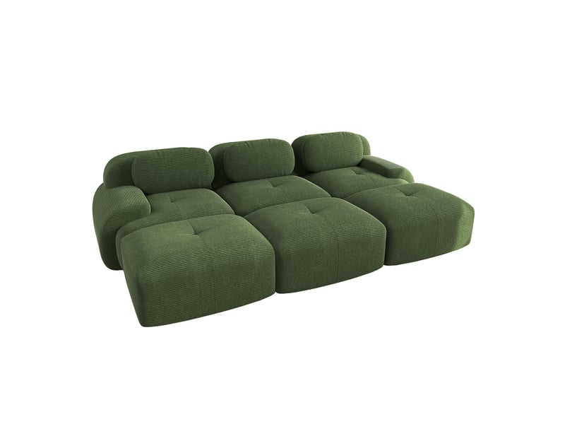  Canapé modulable, canapé 3 places, en velours tricoté, vert, sans montage, sans structure, home cinéma, pour salon  - Conforama B