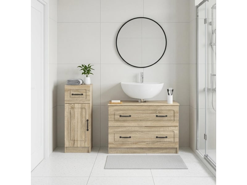  Ensemble de 2 meubles de salle de bain utrecht chêne sonoma cf63212  - Conforama B