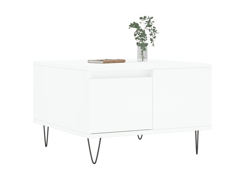  Table basse | table d'appoint salon blanc 55x55x36,5 cm bois d'ingénierie  - Conforama C