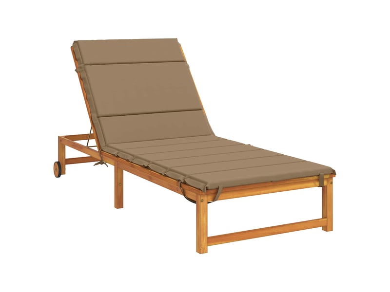 Coussin de transat, coussin pour bain de soleil gemert 100 % polyester taupe 200 x 80 x 3 cm cf56209 - Conforama C