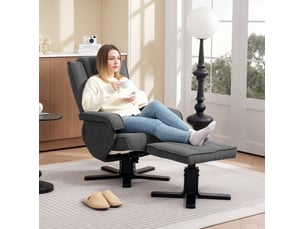 Fauteuil relax manuel pivotant  MAISENTIEL  Polyester gris vendu A l'unité