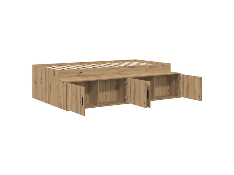  Lit simple- lit adulte -  cadre de lit chêne artisanal 100 x 200 cm bois d'ingénierie  - Conforama C