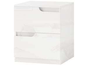 Table de chevet, table d'appoint avec tiroirs, panneaux de particules, élégante, blanche
