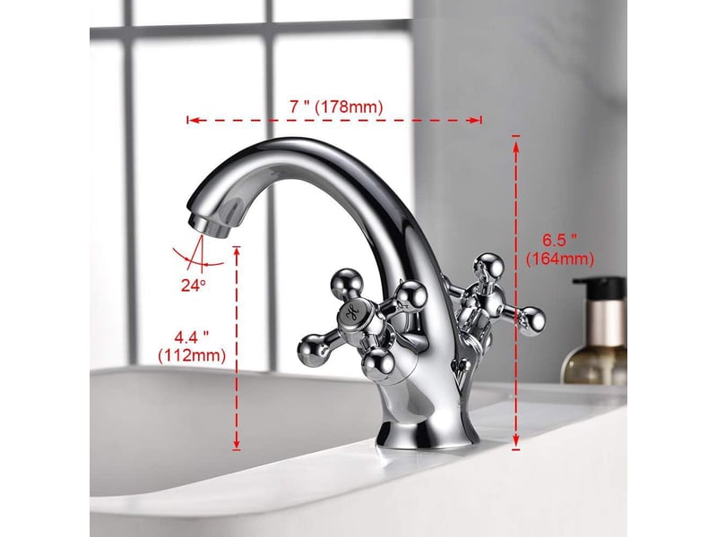  Ineasicer robinet lavabo retro, mitigeur salle de bains vintage, chromé, noir - noir  - Conforama C
