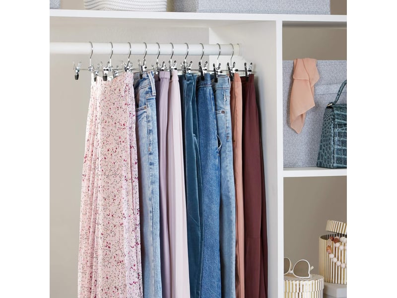  Cintres à pinces en métal pour pantalons et jupes lot de 10  - Conforama D