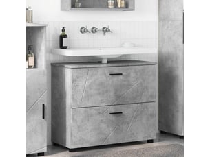 Cabinet de salle de bain, armoire salle de bain gris béton 76,5 x 35 x 64 cm cf65370