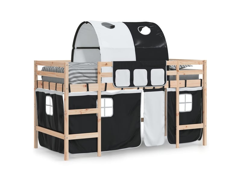  Lit mezzanine enfants - lit jeune avec tunnel sans matelas 80x200 cm  - Conforama C