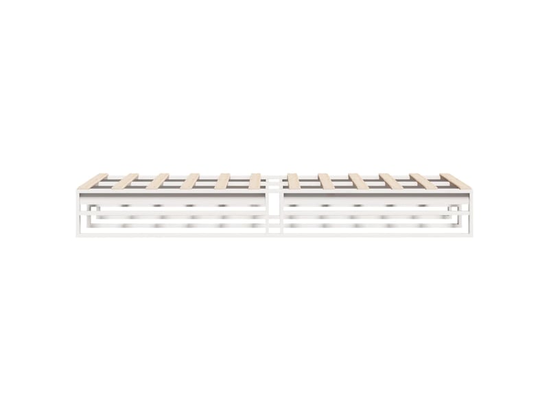  Lit simple- lit adulte -  cadre de lit sans matelas blanc 100x200 cm bois de pin massif  - Conforama D