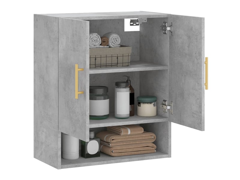  Armoire murale salon, meuble de rangement gris béton 60x31x70 cm bois d'ingénierie shl4314  - Conforama D