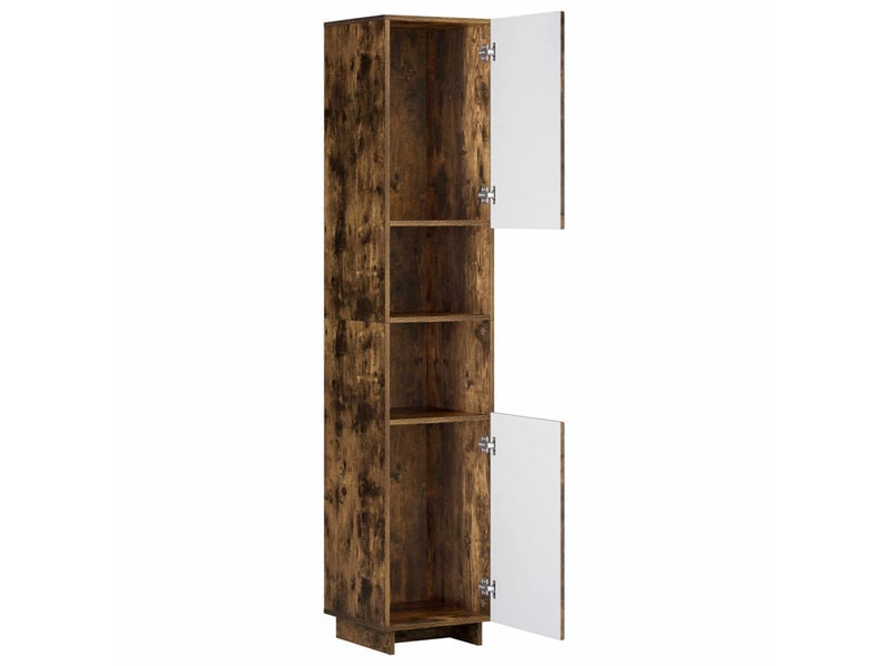  Meuble de rangement salle de bain chêne fumé 36.5x38x180 cm  - Conforama C