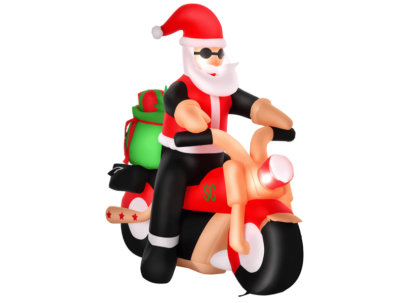  Décoration de noël extérieure gonflable père noël, avec souffleur, 1,65 m, rouge, blanc et noir  - Conforama A