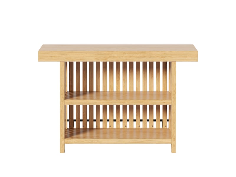  Table de bar 160x40x105 cm avec repose-pieds et étagère à 2 niveaux  - Conforama A