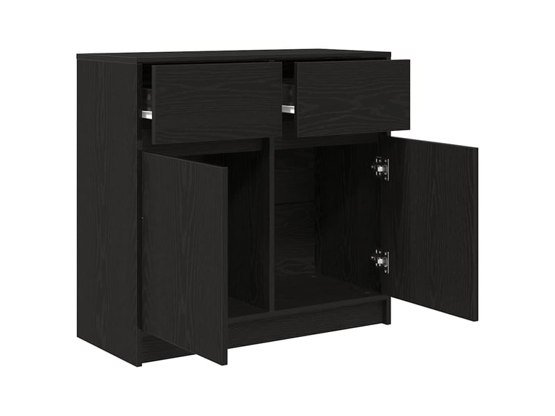  Buffet - bahut - meuble de rangement avec tiroir chêne noir 80x34x76 cm bois d'ingénierie  - Conforama E