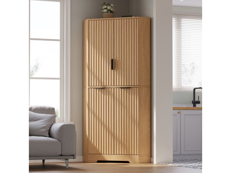 Armoire d'angle 4 portes avec étagères réglables – buffet cuisine, salle à manger et salon, 60×60×172 cm - Conforama B
